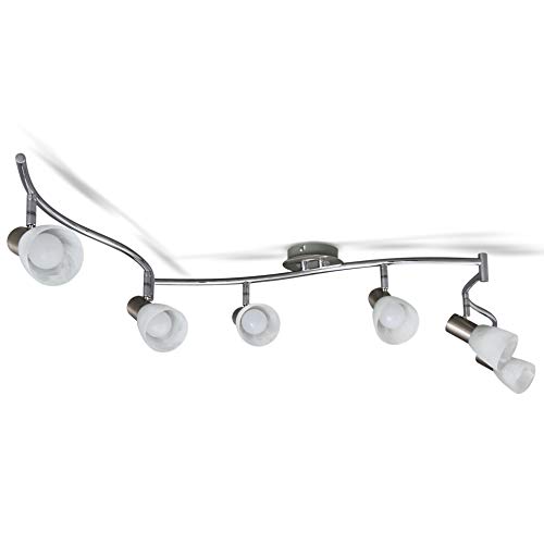 B.K.Licht - LED Deckenlampe schwenkbar, warmweiße Lichtfarbe, E14 Fassung, LED Deckenleuchte, LED Lampe, Wohnzimmerlampe, Schlafzimmerlampe, Küchenlampe, 178 cm Länge, Matt-Nickel-Chrom von B.K.Licht