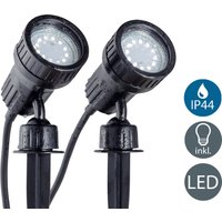 B.K.Licht LED Gartenleuchte "Nima", 2 flammig, Leuchtmittel GU10 Leuchtmittel wechselbar, LED Gartenstrahler, Erdspieß, Außenstrahler, Spießstrahler, 2er SET B.K.Licht LED Gartenleuchte "Nima", 2 flammig, Leuchtmittel GU10 Leuchtmittel wechselbar, LED Gartenstrahler, Erdspieß, Außenstrahler, Spießstrahler, 2er SET von B.K.Licht
