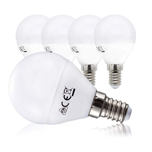 B.K.Licht - 5er Set LED Leuchtmittel - E14 LED warmweiss - Energiesparlampen mit 5x5 Watt - LED Glühbirnen - Tropfen von B.K.Licht