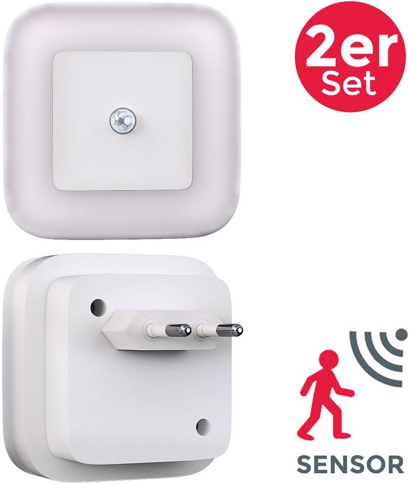 B.K.Licht LED Nachtlicht Start, Bewegungsmelder, Nachtlichtfunktion, LED fest integriert, Warmweiß, Nachtleuchte, Flurlicht, Bewegungsmelder, Dämmerungssensor, 2er SET B.K.Licht LED Nachtlicht Start, Bewegungsmelder, Nachtlichtfunktion, LED fest integriert, Warmweiß, Nachtleuchte, Flurlicht, Bewegungsmelder, Dämmerungssensor, 2er SET von B.K.Licht