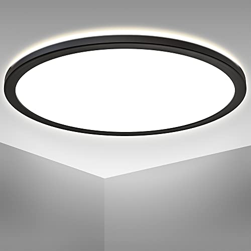 B.K.Licht - LED Deckenlampe mit indirektem Licht, ultraflach, neutralweiße Lichtfarbe, LED Panel, Deckenleuchte, Lampe, Wohnzimmerlampe, Schlafzimmerlampe, Küchenlampe, 42x2,9 cm, Schwarz B.K.Licht - LED Deckenlampe mit indirektem Licht, ultraflach, neutralweiße Lichtfarbe, LED Panel, Deckenleuchte, Lampe, Wohnzimmerlampe, Schlafzimmerlampe, Küchenlampe, 42x2,9 cm, Schwarz von B.K.Licht