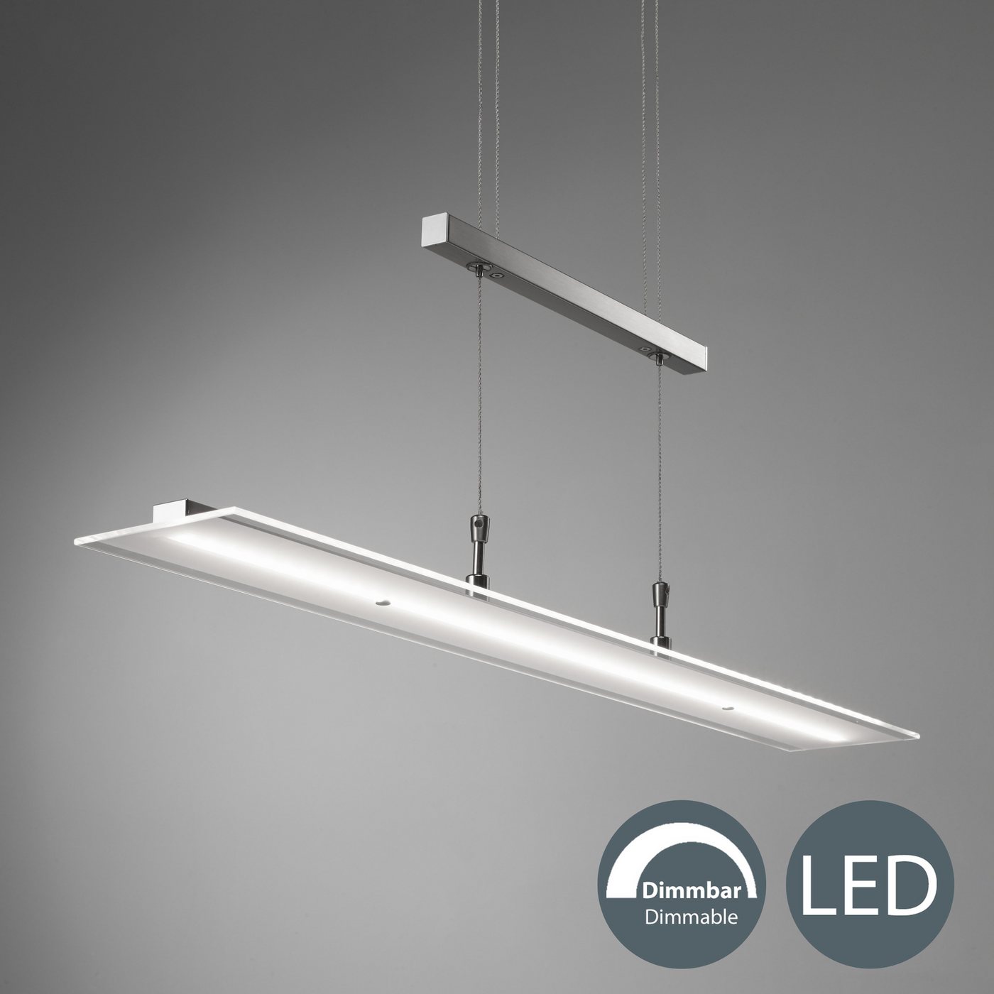 B.K.Licht LED Pendelleuchte, LED fest integriert, Warmweiß, Hängeleuchte, LED, dimmbar, inkl. 20W 1600lm 3000K, höhenverstellbar von B.K.Licht