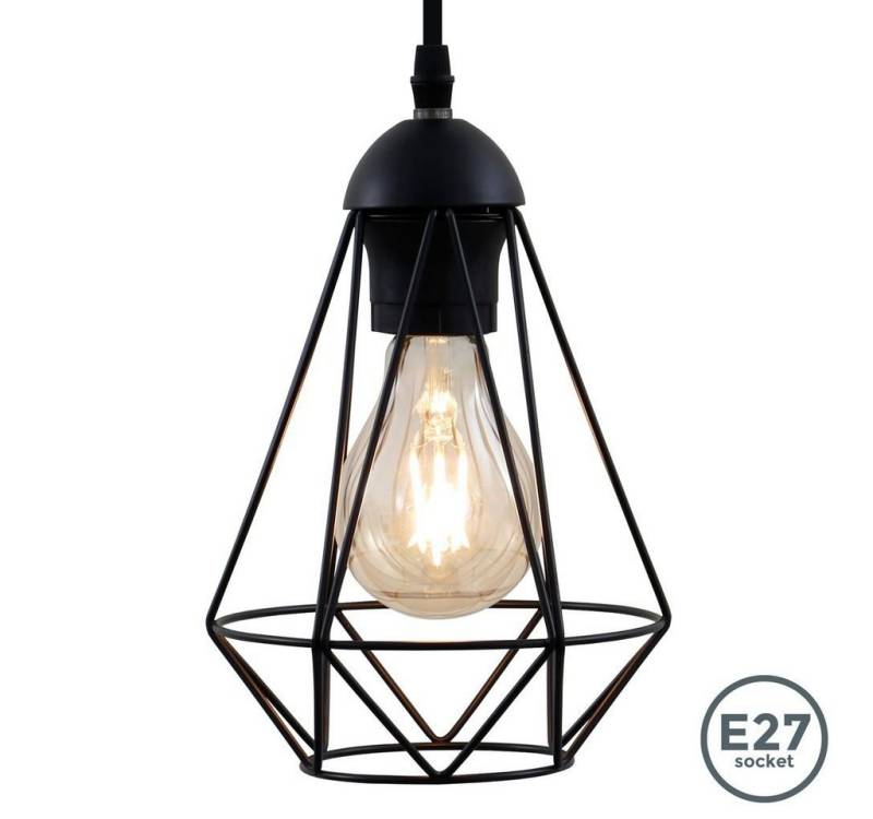 B.K.Licht LED Pendelleuchte BKL1235, ohne Leuchtmittel, Pendelleuchte Retro Hängelampe DrahtleuchteE27 Fassung Vintage von B.K.Licht