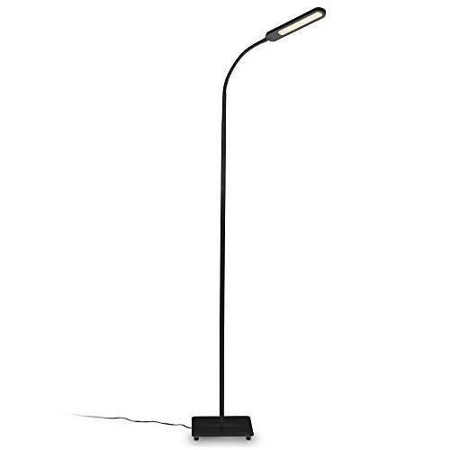 B.K.Licht - LED Stehlampe dimmbar, warmweiß bis kaltweiß einstellbar, Touch, Leselampe, Deko Wohnzimmer, Lampe, Deckenfluter, Bogenlampe, Standleuchte, Wohnzimmerlampe, 21x21x135 cm, Schwarz von B.K.Licht