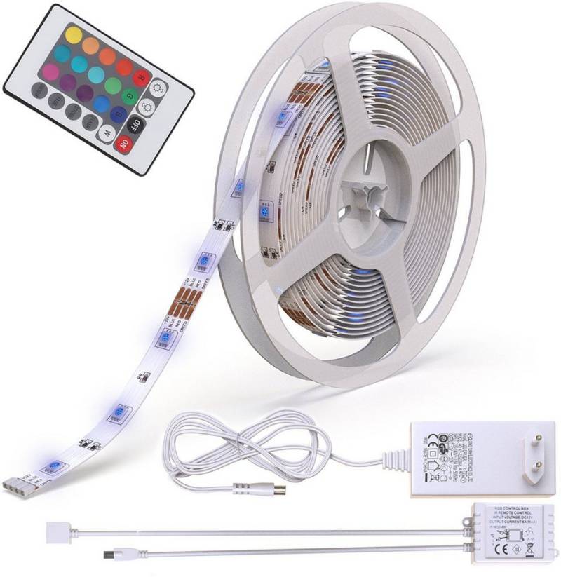 B.K.Licht LED-Streifen Lucilla, LED Band, RGB, Fernbedienung, selbstklebend, Farbwechsel, kürzbar von B.K.Licht