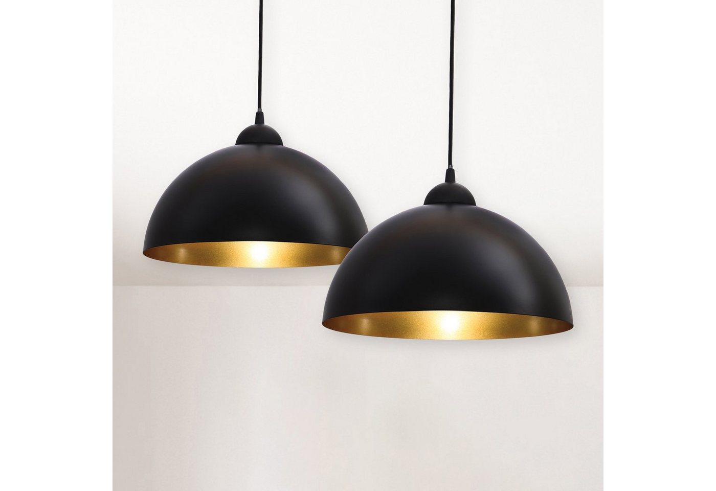 B.K.Licht Pendelleuchte Auriga, ohne Leuchtmittel, LED Design Hängelampe schwarz-gold Hänge-Leuchte Küche Deckenlampe E27 von B.K.Licht