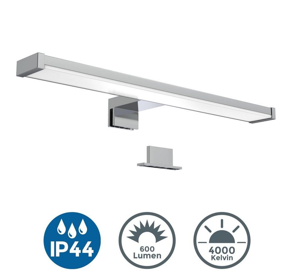 B.K.Licht Wandleuchte Spiegellampe IP44 600lm Badezimmer - BKL1230, LED fest integriert, Neutralweiß, Schminklicht Schrankleuchte 7W 4.000K 40cm Modern von B.K.Licht