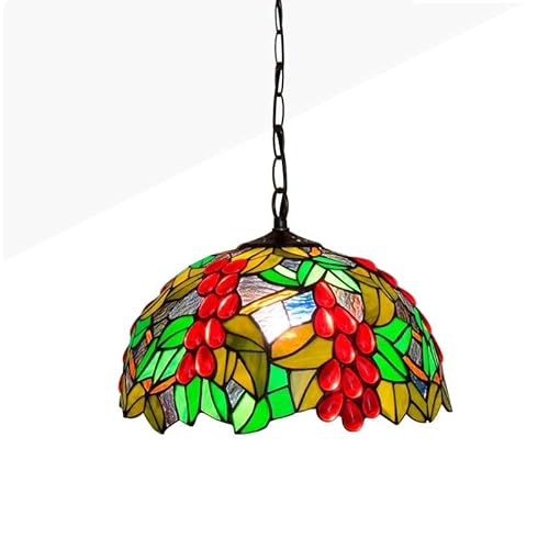 B·LED BARCELONA LED BarcelonaLED Hängelampe Tiffany Barock Retro Vintage Lampenschirm Mosaikglas Obstglas Ø31cm E27 für Wohnzimmer Schlafzimmer von B·LED BARCELONA LED
