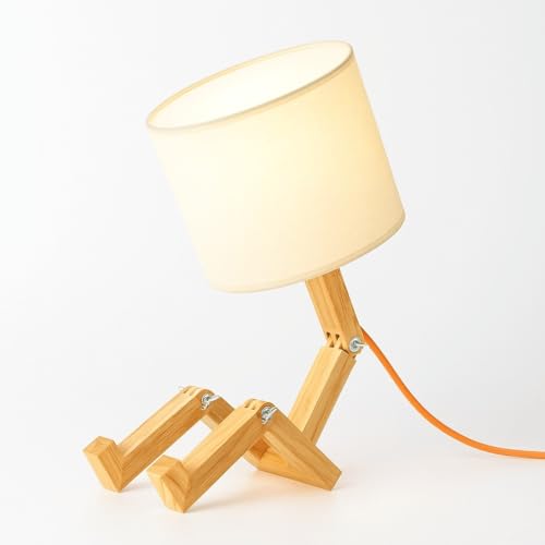 B·LED BARCELONA LED BarcelonaLED Tischlampe aus Nordischem Holz Kreative Gelenkroboter Puppe mit Weißem Stoff Lampenschirm mit Bücherregal für Nachttisch Arbeitszimmer Jugendzimmer Kinder B·LED BARCELONA LED BarcelonaLED Tischlampe aus Nordischem Holz Kreative Gelenkroboter Puppe mit Weißem Stoff Lampenschirm mit Bücherregal für Nachttisch Arbeitszimmer Jugendzimmer Kinder von B·LED BARCELONA LED