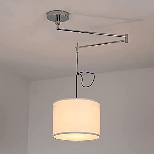 BARCELONA LED ILUMINACION BarcelonaLED Deckenleuchte Elegante Deckenleuchte mit Chromarm, verstellbar, Weiß, Lampenschirm E27 für Esszimmer Wohnzimmer BARCELONA LED ILUMINACION BarcelonaLED Deckenleuchte Elegante Deckenleuchte mit Chromarm, verstellbar, Weiß, Lampenschirm E27 für Esszimmer Wohnzimmer von B·LED BARCELONA LED