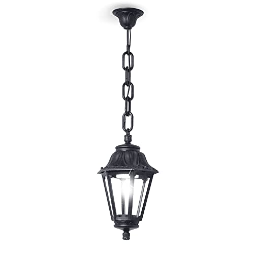 BarcelonaLED Laterne, Deckenleuchte, Hängelampe für den Außenbereich, Schutzklasse IP55, schwarz, E27 Fassung, klassischer Stil von B·LED BARCELONA LED