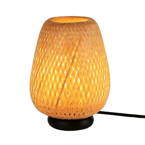 Naturale Bambus Rattan Weiden Schirm Tischlampe im nordischen Vintage-Stil mit schwarzer E27 LED Lampenfassung für Schlafzimmer Nachttisch Naturale Bambus Rattan Weiden Schirm Tischlampe im nordischen Vintage-Stil mit schwarzer E27 LED Lampenfassung für Schlafzimmer Nachttisch von B·LED BARCELONA LED