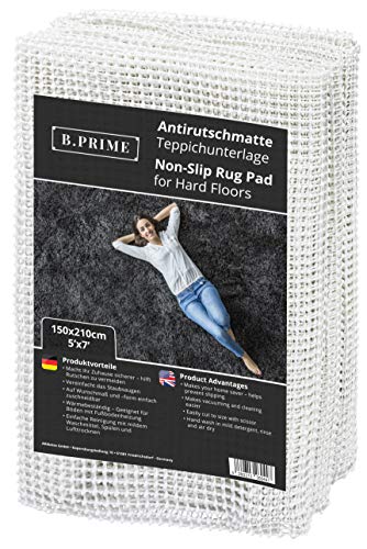 B.PRIME 150x210cm Antirutschmatte Universal I Teppichunterlage I Teppichunterleger I Teppichunterlage I Rutschschutz für Teppich I Teppichstopper von B.PRIME