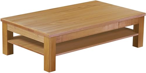 B.R.A.S.I.L.-Möbel Brasilmöbel Couchtisch Rio Classico 140x80 cm Eiche Natur mit Ablage Wohnzimmertisch Holz Tisch Pinie Massivholz Stubentisch Beistelltisch Echtholz Größe und Farbe wählbar von B.R.A.S.I.L.-Möbel