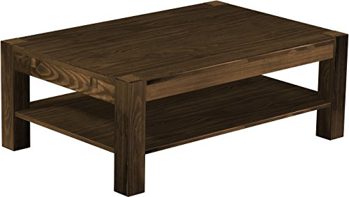 B.R.A.S.I.L.-Möbel Brasilmöbel Couchtisch Rio Kanto 120x80 cm Eiche antik mit Ablage Wohnzimmertisch Holz Tisch Pinie Massivholz Stubentisch Beistelltisch Echtholz Größe und Farbe wählbar von B.R.A.S.I.L.-Möbel