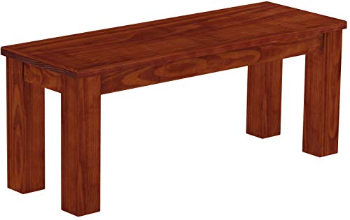 B.R.A.S.I.L.-Möbel Brasilmöbel Sitzbank 110 cm Rio Classico Mahagoni Massivholz aus Pinie, Verschiedene Größen & Farben, ideal für Esszimmer & Küche von B.R.A.S.I.L.-Möbel