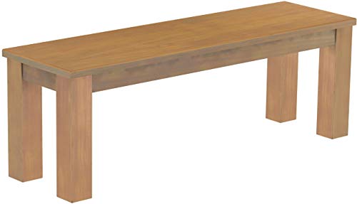 B.R.A.S.I.L.-Möbel Brasilmöbel Sitzbank 130 cm Rio Classico Eiche Natur Massivholz aus Pinie, Verschiedene Größen & Farben, ideal für Esszimmer & Küche von B.R.A.S.I.L.-Möbel