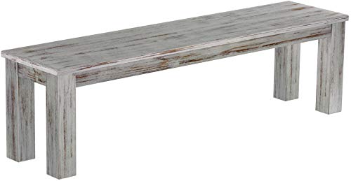 B.R.A.S.I.L.-Möbel Brasilmöbel Sitzbank 160 cm Rio Classico Shabby Eiche Massivholz aus Pinie, Verschiedene Größen & Farben, ideal für Esszimmer & Küche von B.R.A.S.I.L.-Möbel