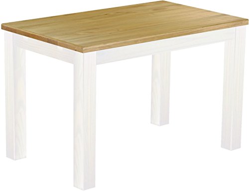 Esstisch Rio Classico 120x73 cm Brasil Weiß Holz Pinie Massivholz Esszimmertisch Echtholz ausziehbar vorgerichtet für Ansteckplatten Brasilmöbel von B.R.A.S.I.L.-Möbel