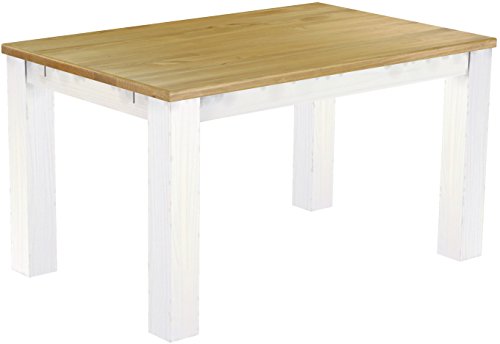 Esstisch Rio Classico 140x90 cm Brasil Weiß Holz Pinie Massivholz Esszimmertisch Echtholz ausziehbar vorgerichtet für Ansteckplatten Brasilmöbel von B.R.A.S.I.L.-Möbel