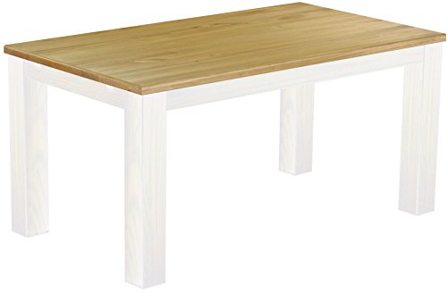Esstisch Rio Classico 150x90 cm Brasil Weiß Holz Pinie Massivholz Esszimmertisch Echtholz ausziehbar vorgerichtet für Ansteckplatten Brasilmöbel von B.R.A.S.I.L.-Möbel