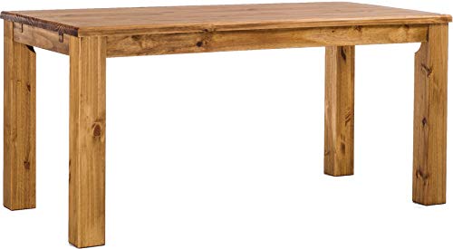 Esstisch Rio Classico 160x90 cm Brasil Holz Pinie Massivholz Esszimmertisch Echtholz ausziehbar vorgerichtet für Ansteckplatten Brasilmöbel von B.R.A.S.I.L.-Möbel