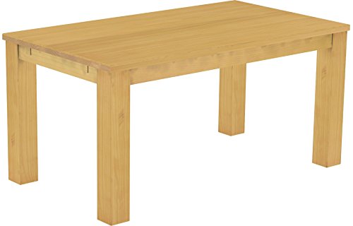 Esstisch Rio Classico 160x90 cm Eiche hell Holz Pinie Massivholz Esszimmertisch Echtholz ausziehbar vorgerichtet für Ansteckplatten Brasilmöbel von B.R.A.S.I.L.-Möbel