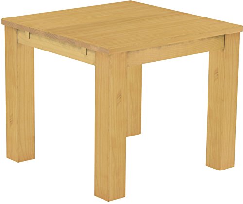Esstisch Rio Classico 90x90 cm Eiche hell Holz Pinie Massivholz Esszimmertisch Echtholz ausziehbar vorgerichtet für Ansteckplatten Brasilmöbel von B.R.A.S.I.L.-Möbel