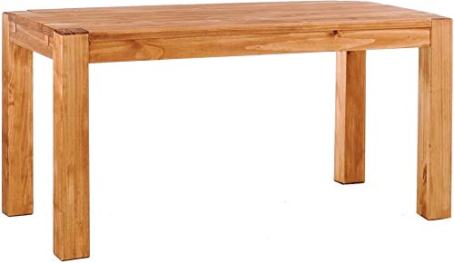 Esstisch Rio Kanto 160x100 cm Honig Pinie Massivholz Größe und Farbe wählbar Esszimmertisch Küchentisch Holztisch Echtholz vorgerichtet für Ansteckplatten Tisch ausziehbar Brasilmöbel von B.R.A.S.I.L.-Möbel