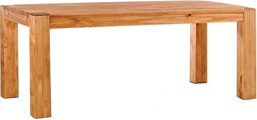 Esstisch Rio Kanto 208x90 cm Honig Pinie Massivholz Größe und Farbe wählbar Esszimmertisch Küchentisch Holztisch Echtholz vorgerichtet für Ansteckplatten Tisch ausziehbar Brasilmöbel von B.R.A.S.I.L.-Möbel