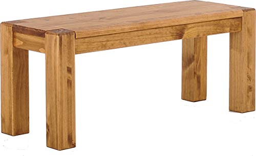 Sitzbank 100 cm Rio Kanto Brasil Pinie Massivholz Esszimmerbank Küchenbank Holzbank - Größe und Farbe wählbar Brasilmöbel von B.R.A.S.I.L.-Möbel