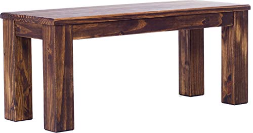 B.R.A.S.I.L.-Möbel Brasilmöbel Sitzbank 110 cm Rio Classico Eiche antik Massivholz aus Pinie, Verschiedene Größen & Farben, ideal für Esszimmer & Küche von B.R.A.S.I.L.-Möbel