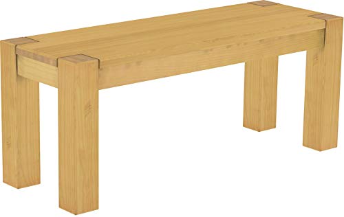 Sitzbank 110 cm Rio Kanto Eiche hell Pinie Massivholz Esszimmerbank Küchenbank Holzbank - Größe und Farbe wählbar Brasilmöbel von B.R.A.S.I.L.-Möbel