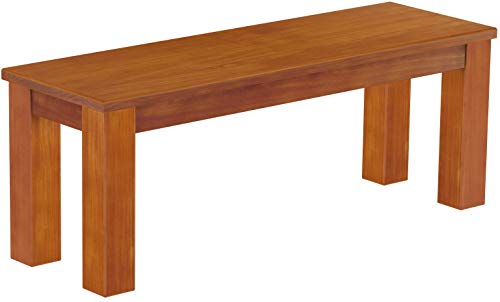 Sitzbank 120 cm Rio Classico Kirschbaum Pinie Massivholz Esszimmerbank Küchenbank Holzbank - Größe und Farbe wählbar Brasilmöbel von B.R.A.S.I.L.-Möbel