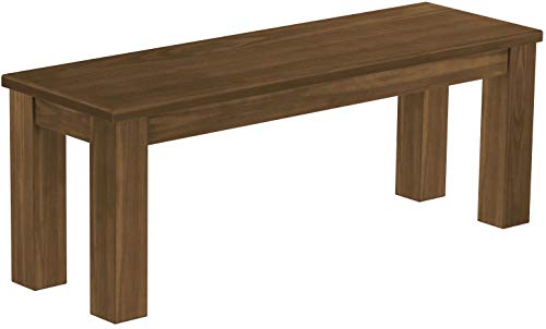 B.R.A.S.I.L.-Möbel Brasilmöbel Sitzbank 120 cm Rio Classico Nussbaum Massivholz aus Pinie, Verschiedene Größen & Farben, ideal für Esszimmer & Küche von B.R.A.S.I.L.-Möbel