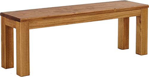 Sitzbank 130 cm Rio Classico Brasil Pinie Massivholz Esszimmerbank Küchenbank Holzbank - Größe und Farbe wählbar Brasilmöbel von B.R.A.S.I.L.-Möbel