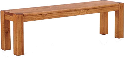 Sitzbank 140 cm Rio Kanto Honig Pinie Massivholz Esszimmerbank Küchenbank Holzbank - Größe und Farbe wählbar Brasilmöbel von B.R.A.S.I.L.-Möbel