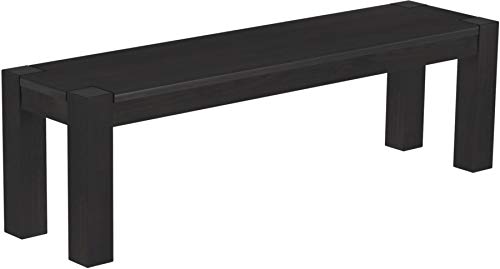 Sitzbank 150 cm Rio Kanto Ebenholz Pinie Massivholz Esszimmerbank Küchenbank Holzbank - Größe und Farbe wählbar Brasilmöbel von B.R.A.S.I.L.-Möbel