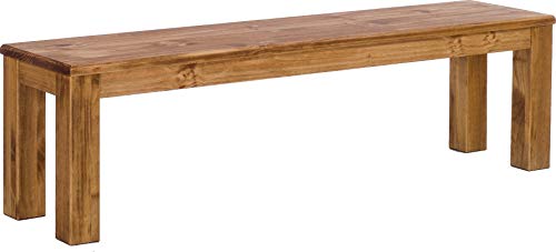 Sitzbank 160 cm Rio Classico Brasil Pinie Massivholz Esszimmerbank Küchenbank Holzbank - Größe und Farbe wählbar Brasilmöbel von B.R.A.S.I.L.-Möbel