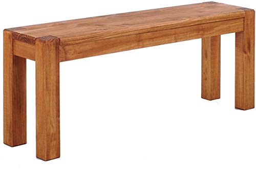 Sitzbank 80 cm Rio Kanto Honig Pinie Massivholz Esszimmerbank Küchenbank Holzbank - Größe und Farbe wählbar Brasilmöbel von B.R.A.S.I.L.-Möbel