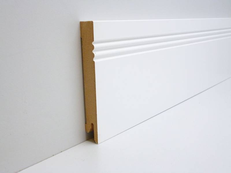 B.S. Bauprogramm Sockelleiste modern 250 cm 100 x 14 mm Blütenweiß von B.S. Bauprogramm