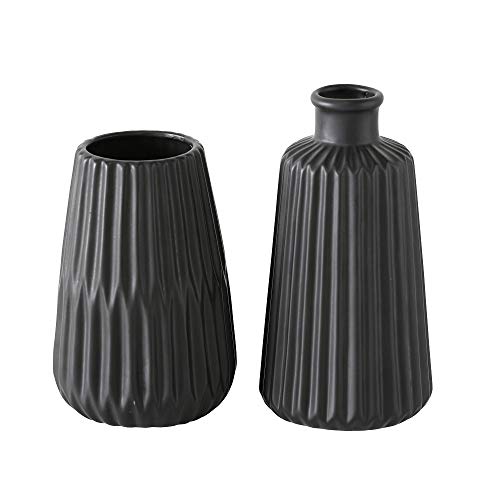 2 x Vase Esko schwarz Höhe 17 cm von BOLTZE