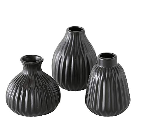 3 x Vase Esko schwarz Höhe 12 cm von BOLTZE