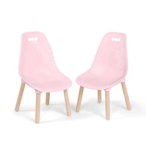 B. spaces Kinderstuhl 2er Set in Pink mit Holzbeinen – Kindermöbel, Kinderstühle stabil und stylisch mit Holz – Stuhl für Kinder ab 3 Jahren PVC-frei von B.