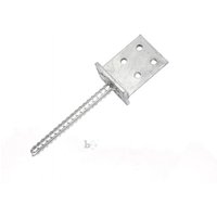 Pfostenträger Pfostenanker T-Form mit Dolle verzinkt 100x80x7x195 mm von B2