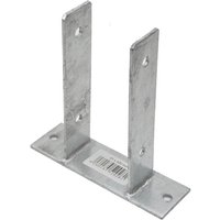 Pfostenträger U-Form zum aufschrauben mit Platte verzinkt 91x200 mm Pfostenträger U-Form zum aufschrauben mit Platte verzinkt 91x200 mm von B2