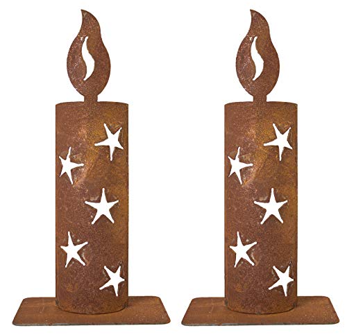 2 x Kerzen Metall Rost mit Sternenausschnitten Windlicht Edelrost Stern Deko 2er Set H=30 cm 2 x Kerzen Metall Rost mit Sternenausschnitten Windlicht Edelrost Stern Deko 2er Set H=30 cm von B2S BACK2SEASON