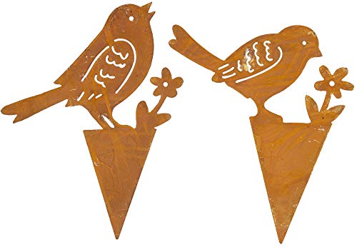 B2S BACK2SEASON 2 x Metall Stecker Vogel mit Blume Edelrost Topfdeko zum stecken Vögelchen 2er-Set B2S BACK2SEASON 2 x Metall Stecker Vogel mit Blume Edelrost Topfdeko zum stecken Vögelchen 2er-Set von B2S BACK2SEASON