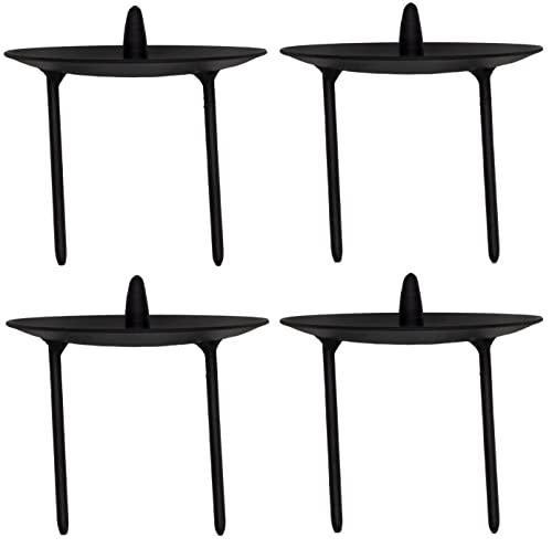4 x Kerzenhalter schwarz Metall stabil D=8 cm Kerzenpick Adventskerzenhalter Stumpenkerzen Adventskranz 4 Stück von B2S BACK2SEASON