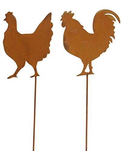 B2S BACK2SEASON 2 x Metall Stecker Huhn und Hahn Pärchen Edelrost Frühlingsdeko Garten Stab Topfdeko H=33,5 cm 2er Set B2S BACK2SEASON 2 x Metall Stecker Huhn und Hahn Pärchen Edelrost Frühlingsdeko Garten Stab Topfdeko H=33,5 cm 2er Set von B2S BACK2SEASON